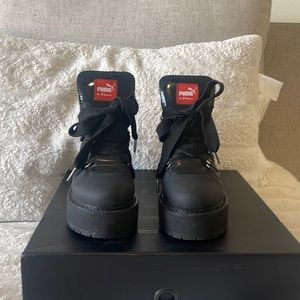 PUMA x Fenty by Rihanna SB Black Eyelet Boots. Size 6 men’s/8 women’s.